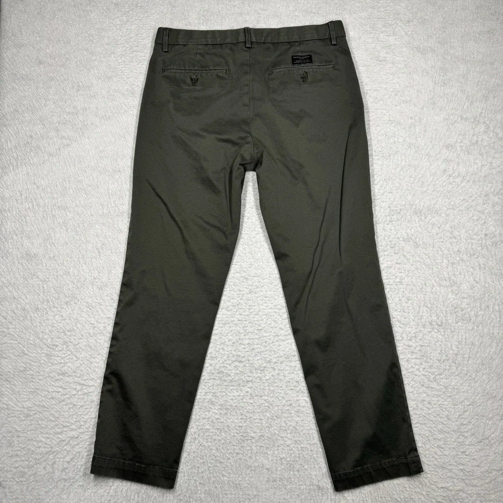 Banana Republic Aiden Slim Fit Chino Pants Olive Green Tapered Leg Men's 33x30 - Picture 11 of 13